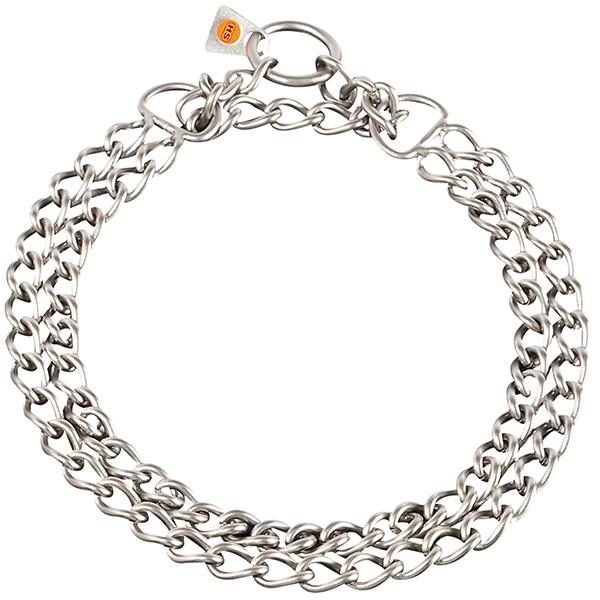 Ошейник полуудавка для собак Sprenger Twin Row Martingale из нержавеющей стали плоское звено (51113_045_65)