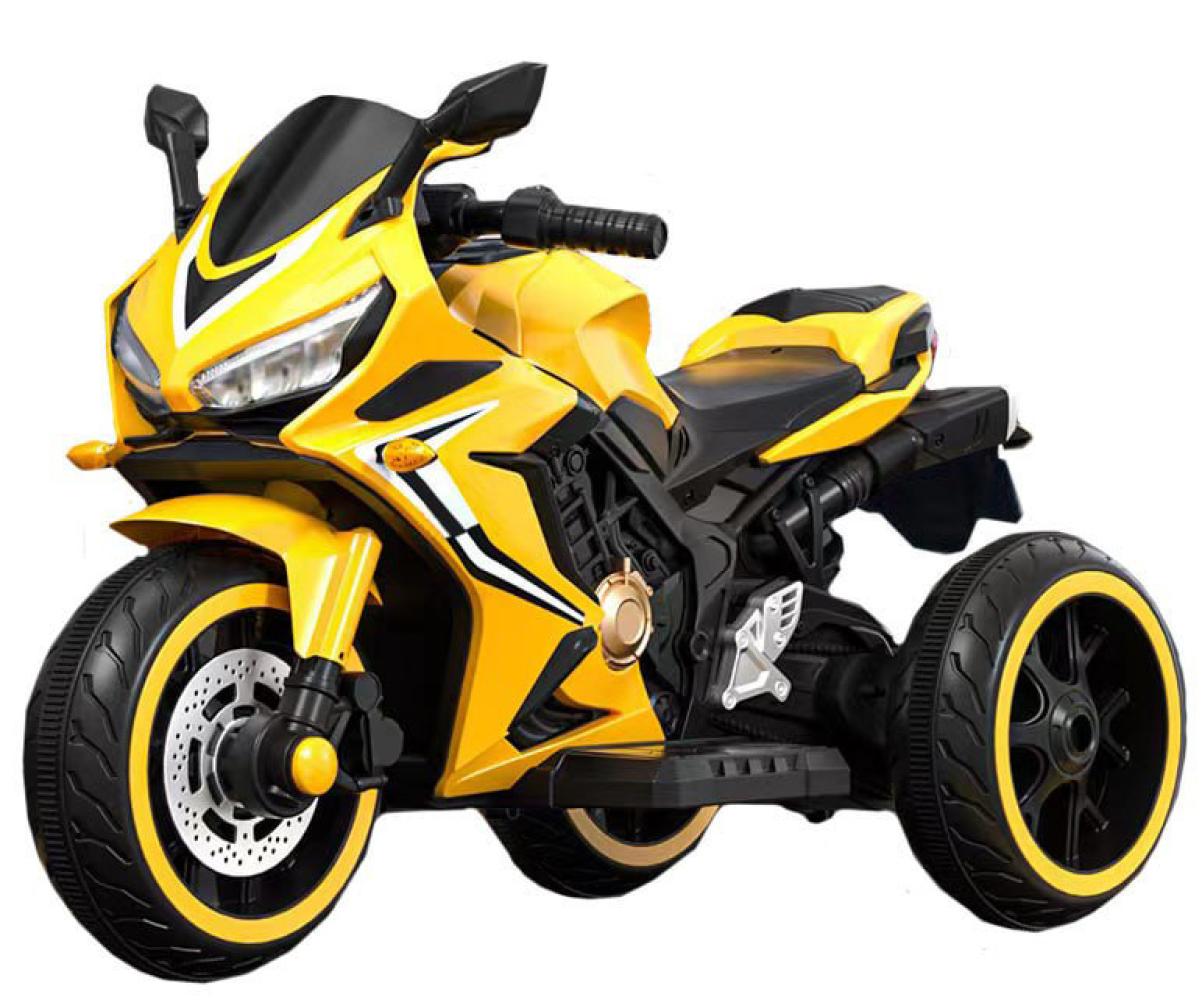 Детский электрический мотоцикл SPOKO SP-518 пластиковый на трех колесах до 25 кг Желтый (132-76-42300176)
