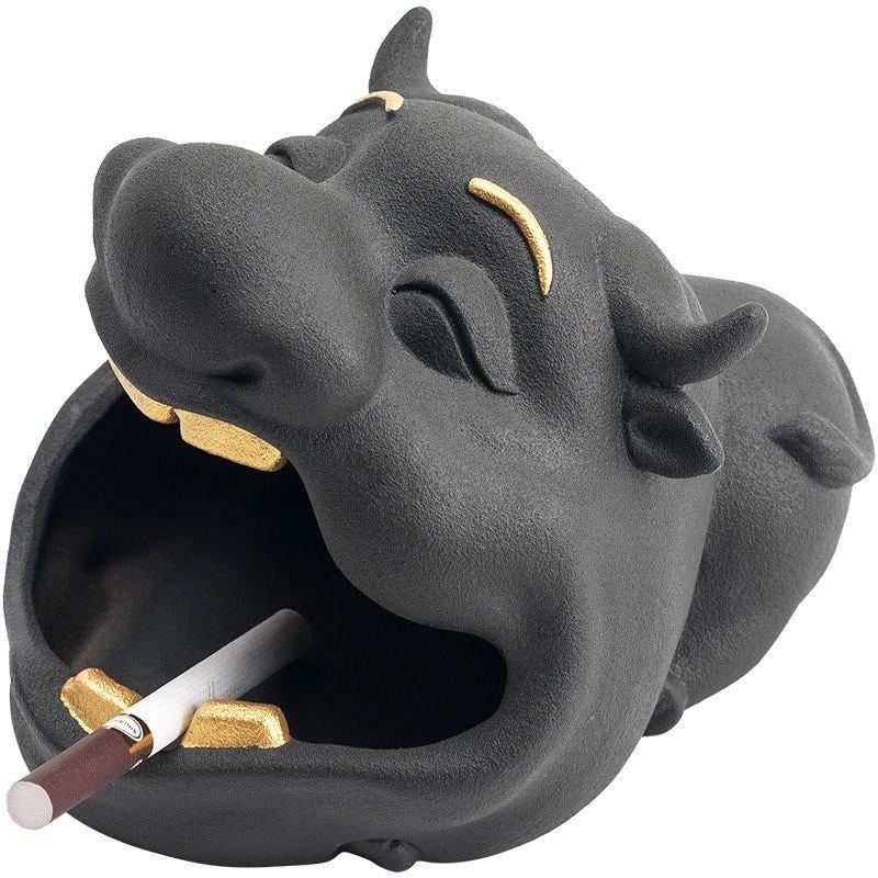 Попільничка-органайзер з ключницею Бичок Чорний (Арт1364) Попільничка-органайзер з ключницею Бичок Чорний (Арт1364)