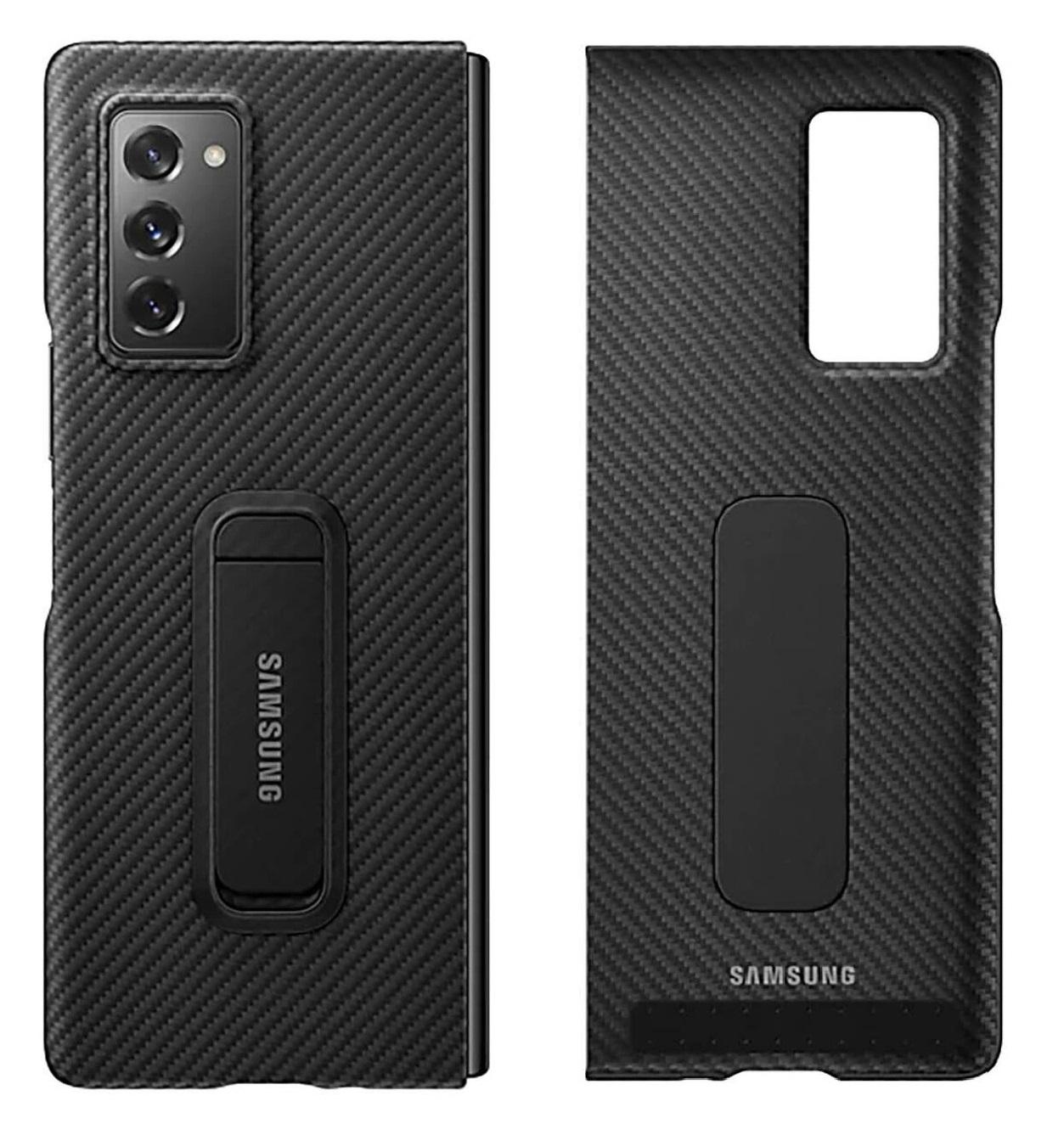 Чехол противоударный с подставкой Aramid Standing Cover EF-XF916SBEFRU для Samsung Galaxy Z Fold2 Black