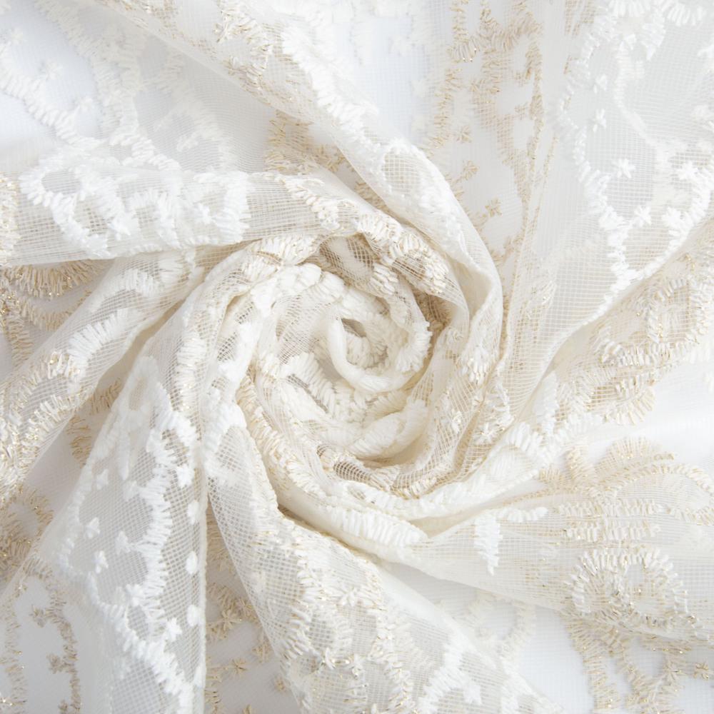 Тюль сетка с вышивкой V-023 altin Бежевый (22653)