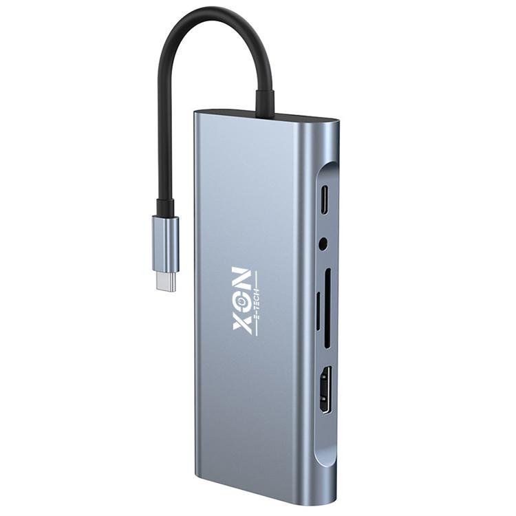 USB-хаб XON E-Tech SmartHub 11в1 Ethernet/VGA/HDMI/3.5 Audio/SD/TF/Type-C/2xUSB3.0/2xUSB 2.0 Серый (UHCHP113322G 4432) - фото 2 USB-хаб XON E-Tech SmartHub 11в1 Ethernet/VGA/HDMI/3.5 Audio/SD/TF/Type-C/2xUSB3.0/2xUSB 2.0 Серый (UHCHP113322G 4432) - фото 2