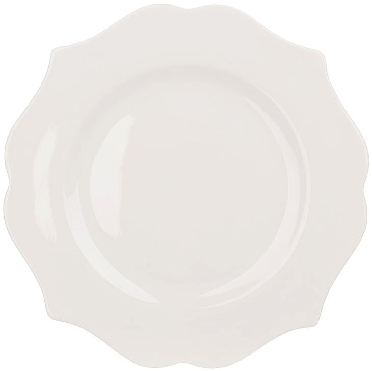 Набор фарфоровых обеденных тарелок 6 шт. Harmony 22 см Белый