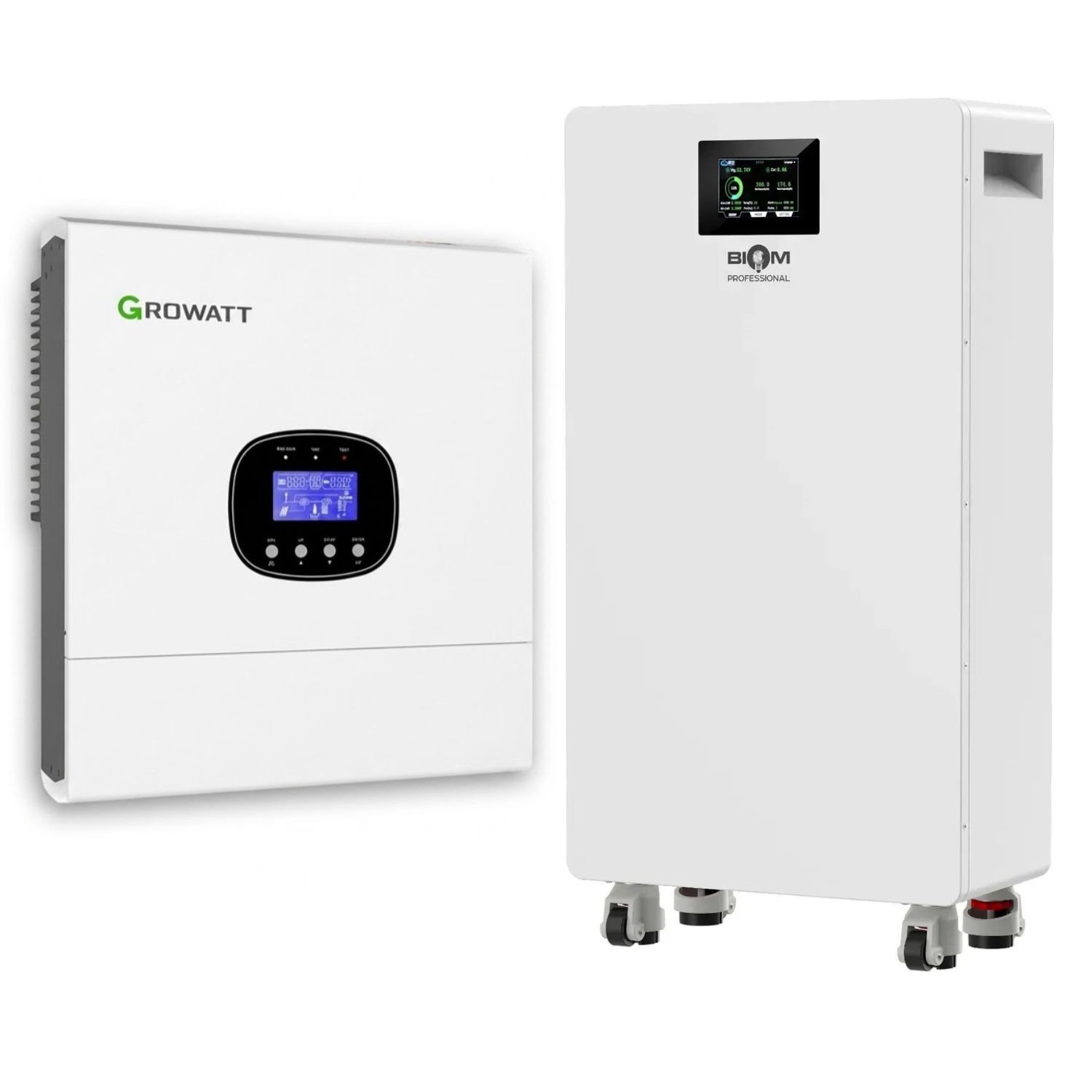 Комплект автономного энергоснабжения Growatt SPE 6000TL HVM-G2 6 кВт и Biom Professional BALFP-512314-V2 16 кВт·ч White