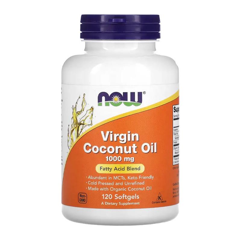 Кокосова олія NOW Virgin Coconut Oil 1000 мг 120 капс. (08013-01)