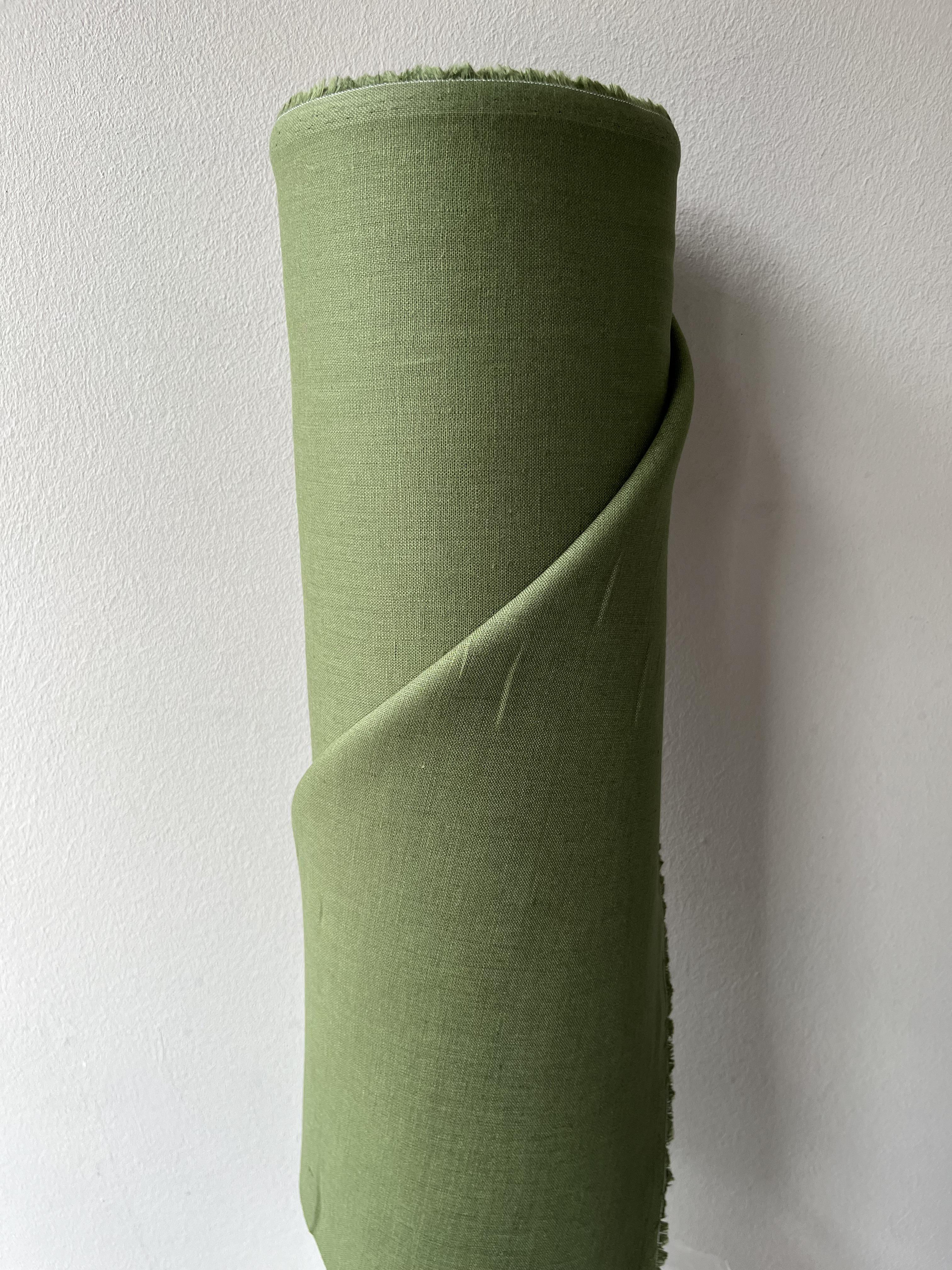 Ткань льняная костюмная Linen Plus 148 см 372 Оливковый - фото 2 Ткань льняная костюмная Linen Plus 148 см 372 Оливковый - фото 2