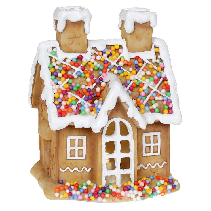 Декоративная статуэтка с LED подсветкой BonaDi Пряничный Домик 13,5 см (707-745)