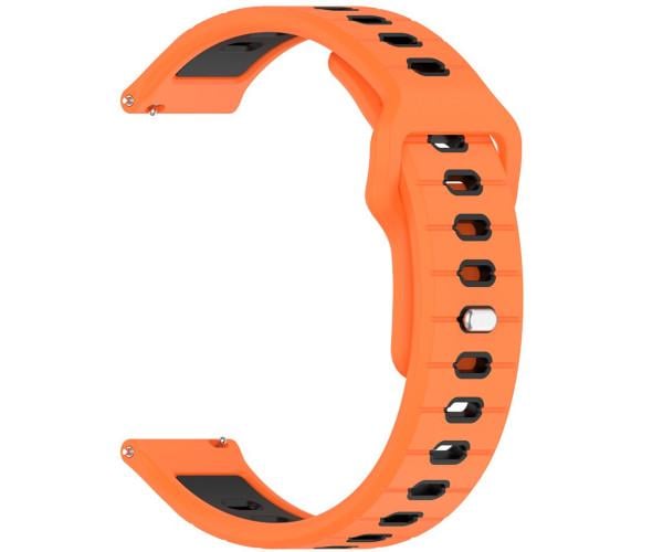 Ремешок силиконовый Sport Dual Color для Garmin Instinct Crossover 22 мм Оранжево-черный (49643)