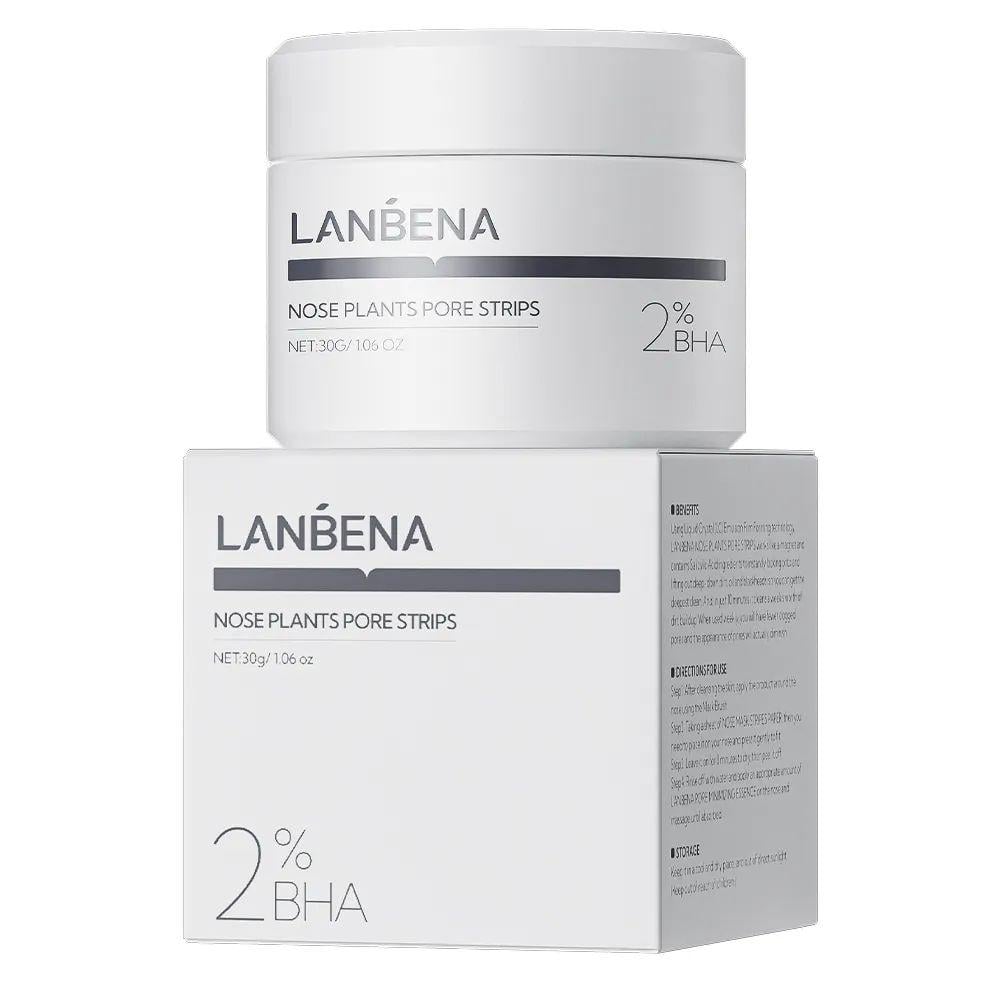 Маска для обличчя від чорних крапок Lanbena 2% BHA Nose Plants Pore Strips Newly 30 г з 60 паперовими смужками