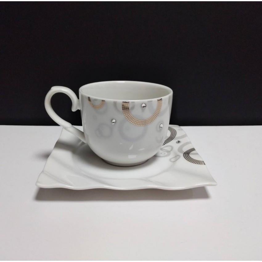 Чашка S&T Кристаллы Сваровски с блюдцем 250 мл (2320-1) Чашка S&T Кристаллы Сваровски с блюдцем 250 мл (2320-1)