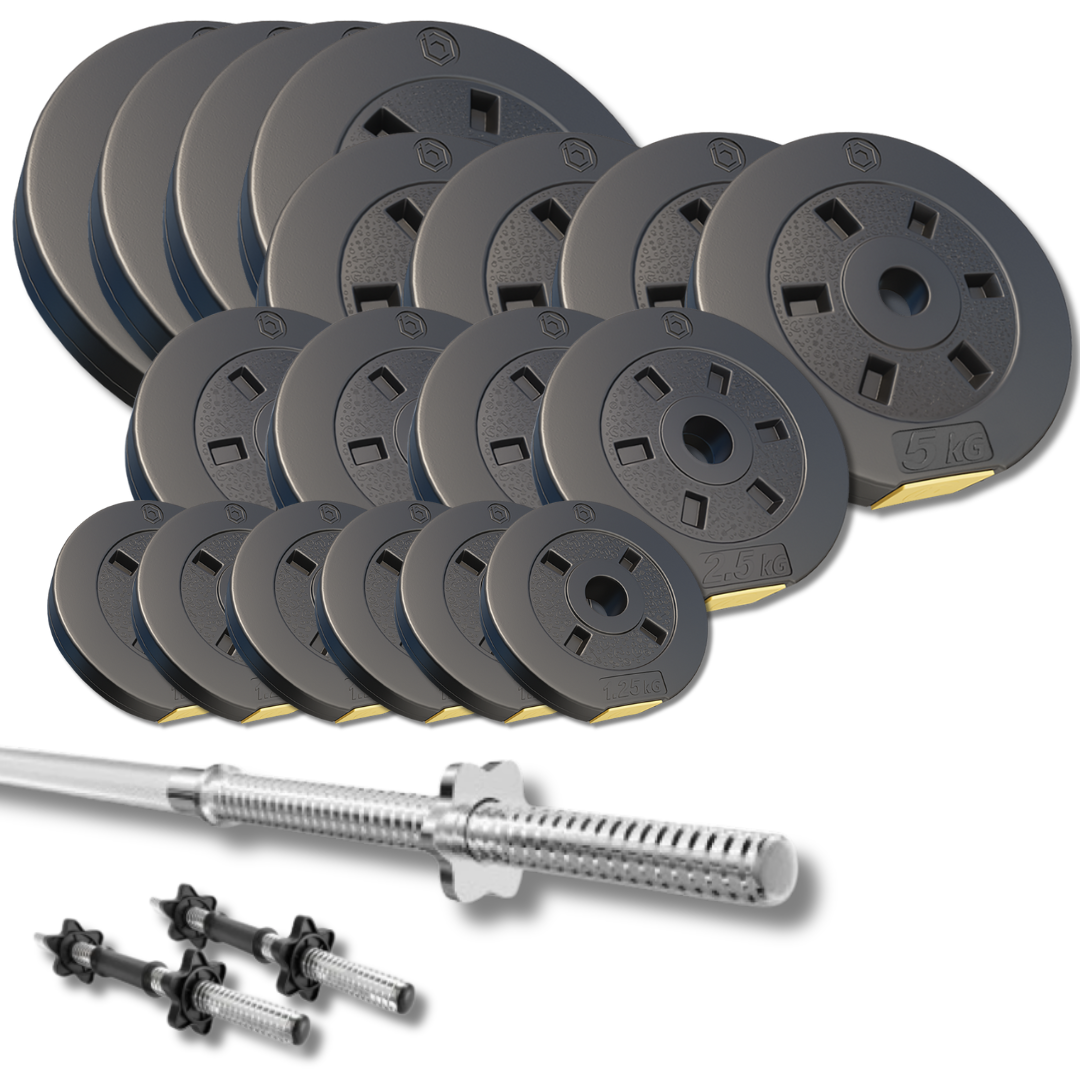 Набор со штангой и гантелями Besport PowerPro 92 кг гриф 218 см (5210)