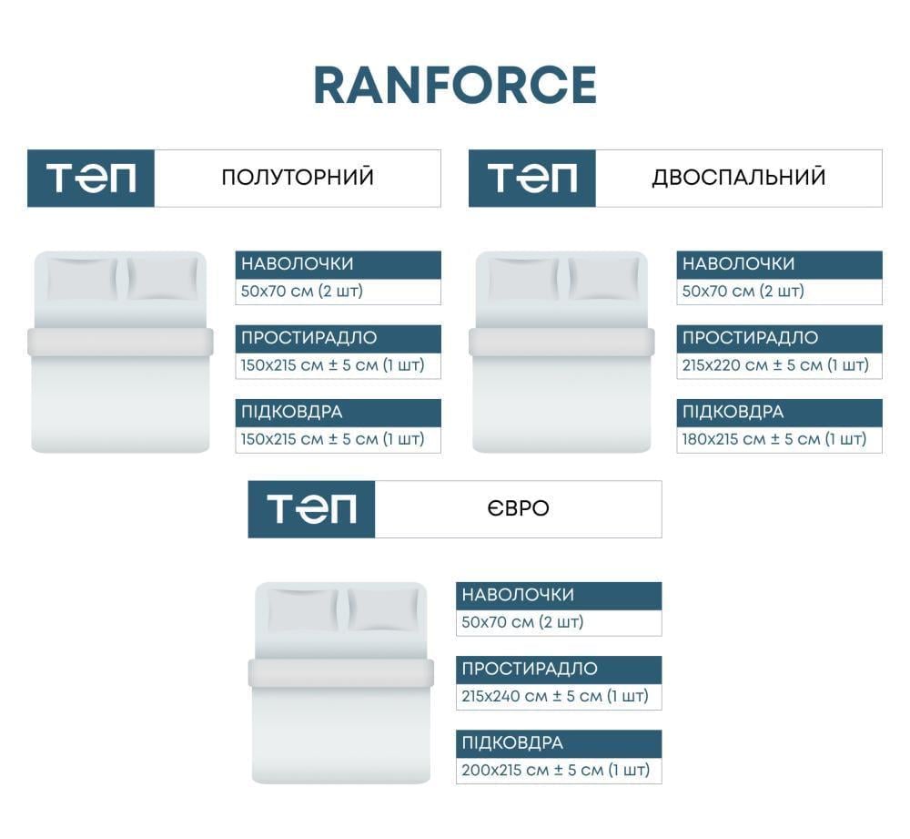 Комплект постельного белья ТЕП RANFORCE 706 Прованс двуспальный 175x210 см наволочки 2х70х70 см (16933) - фото 8