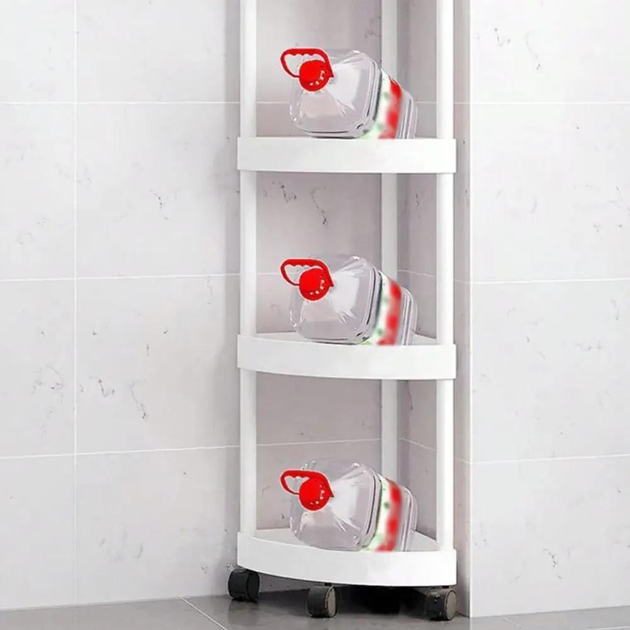 Полиця кутова підлогова у ванну для зберігання речей на 4 яруси - фото 5 Полиця кутова підлогова у ванну для зберігання речей на 4 яруси - фото 5