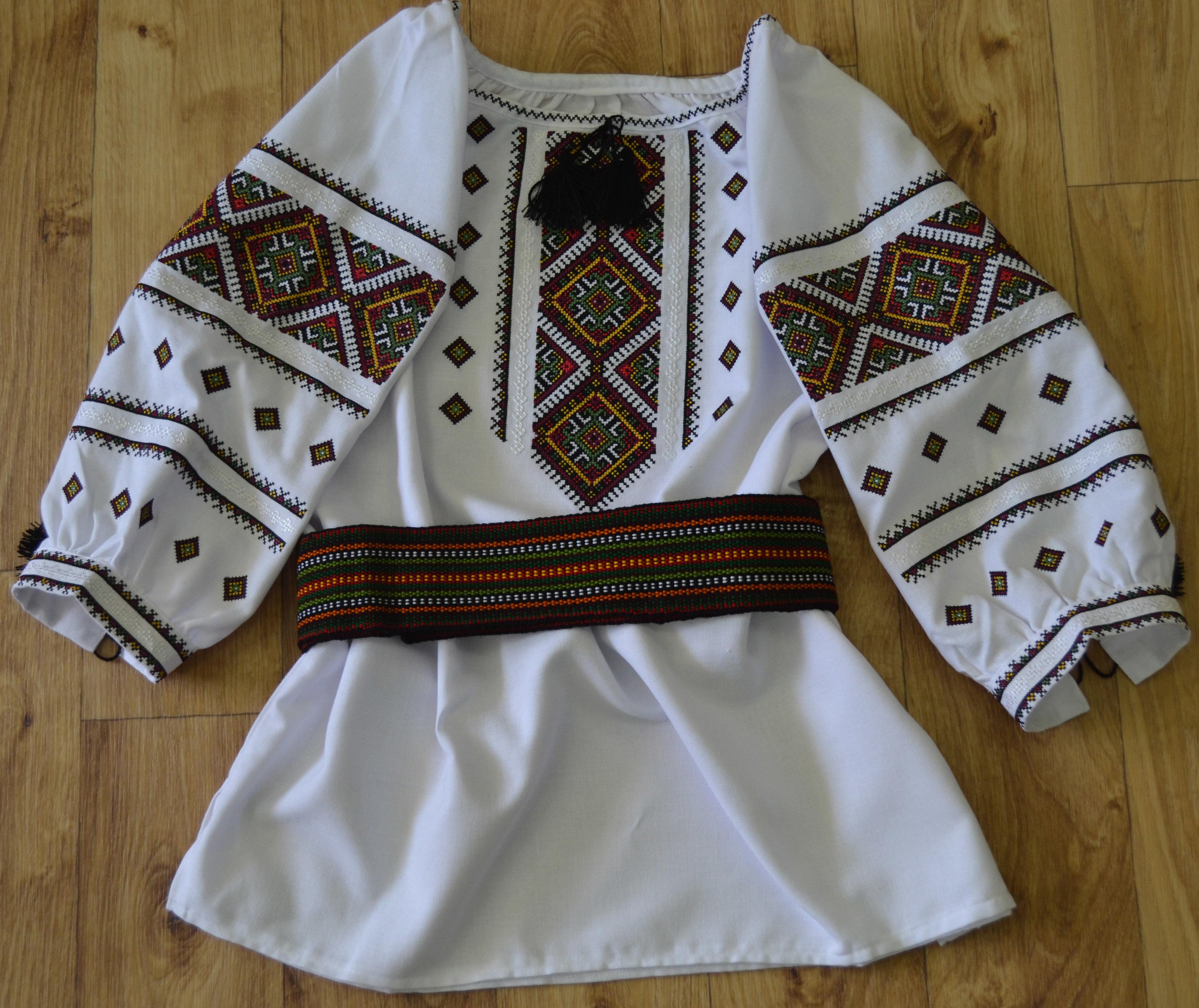 Женская вышиванка с длинным рукавом L Белый (2073L-50)