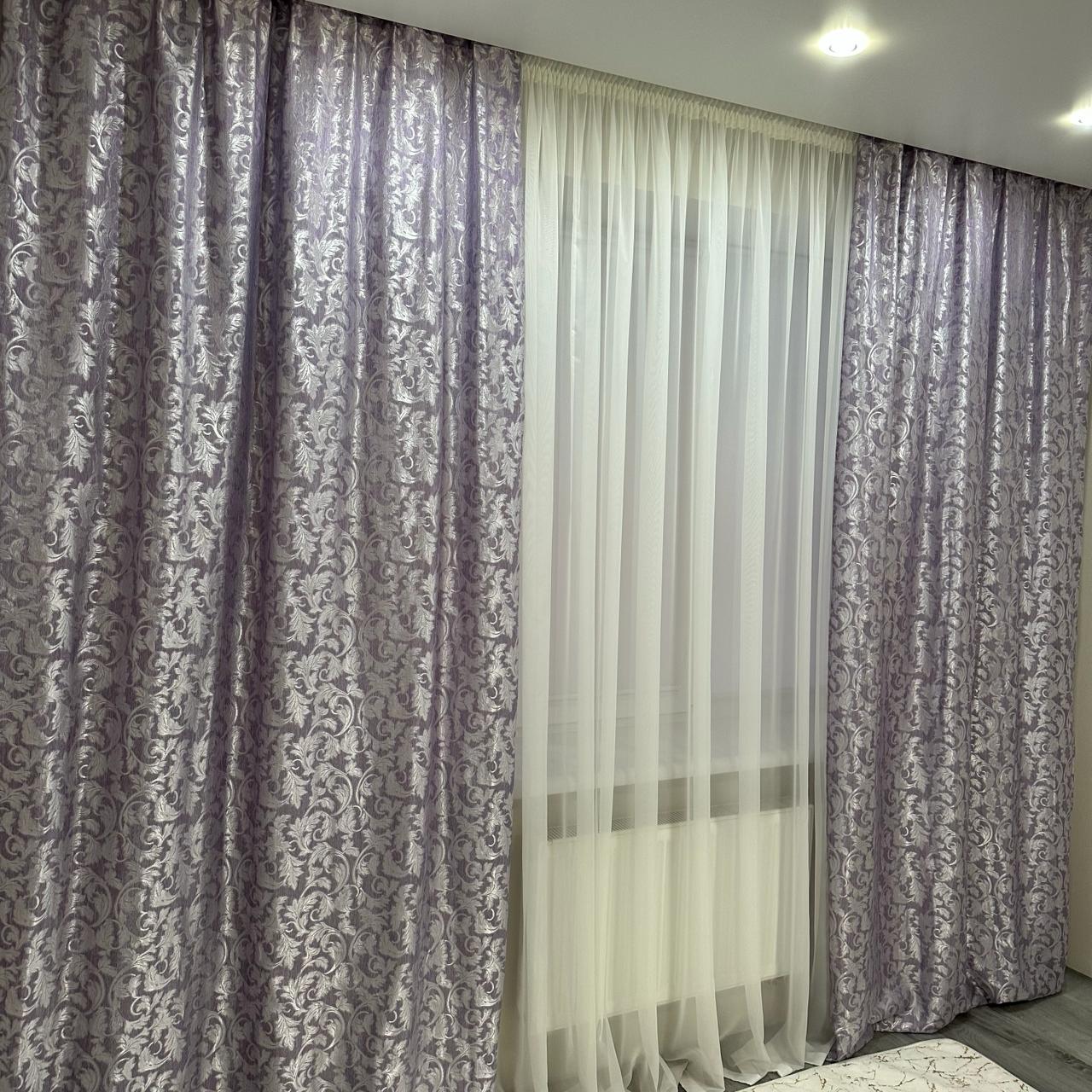 Шторы Севилья жаккардовые 1,5х2,7 м 2 шт. Лиловый (28740529) - фото 3