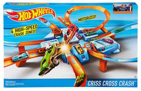 Трек Авария Крест накрест Опасный перекресток Hot Wheels Criss Cross Crash Motorized Track