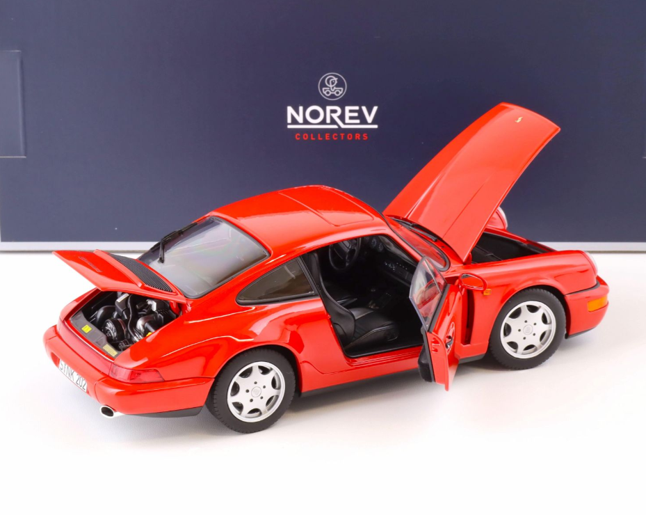 Модель автомобіля Norev 1:18 Porsche 911 964 Carrera 2 Coupe Red (187320) - фото 3