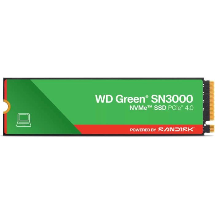 Накопитель SSD Western Digital Green SN3000 M.2 2280 500 Гб Green (WDS500G4G0E)