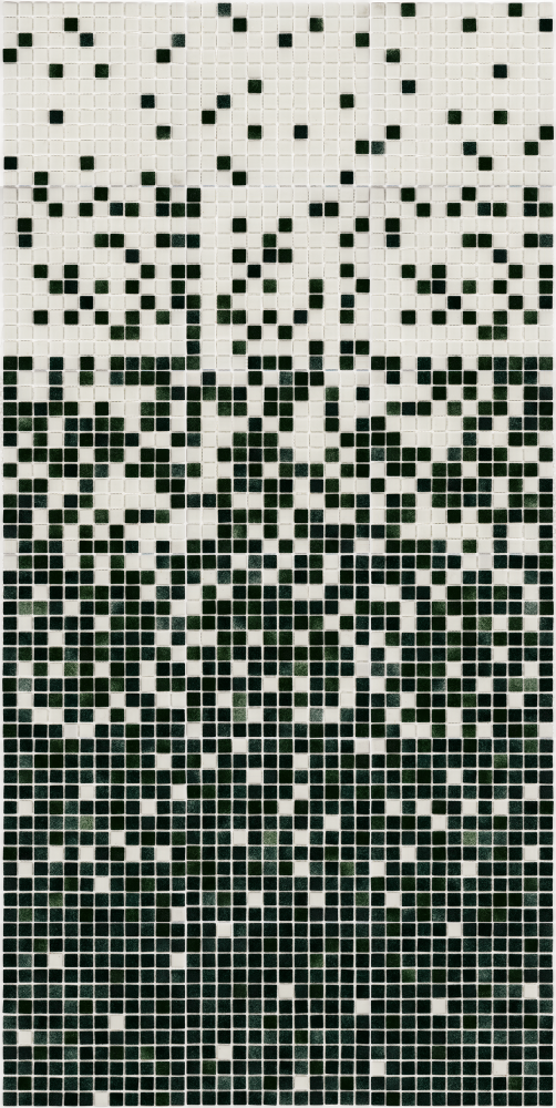 Мозаїка скляна AquaMo MX25-1-01-2-12-13-14 розтяжка градієнт в басейн спа 1912x317x4 мм на папері Біло-зелений (004113-2)