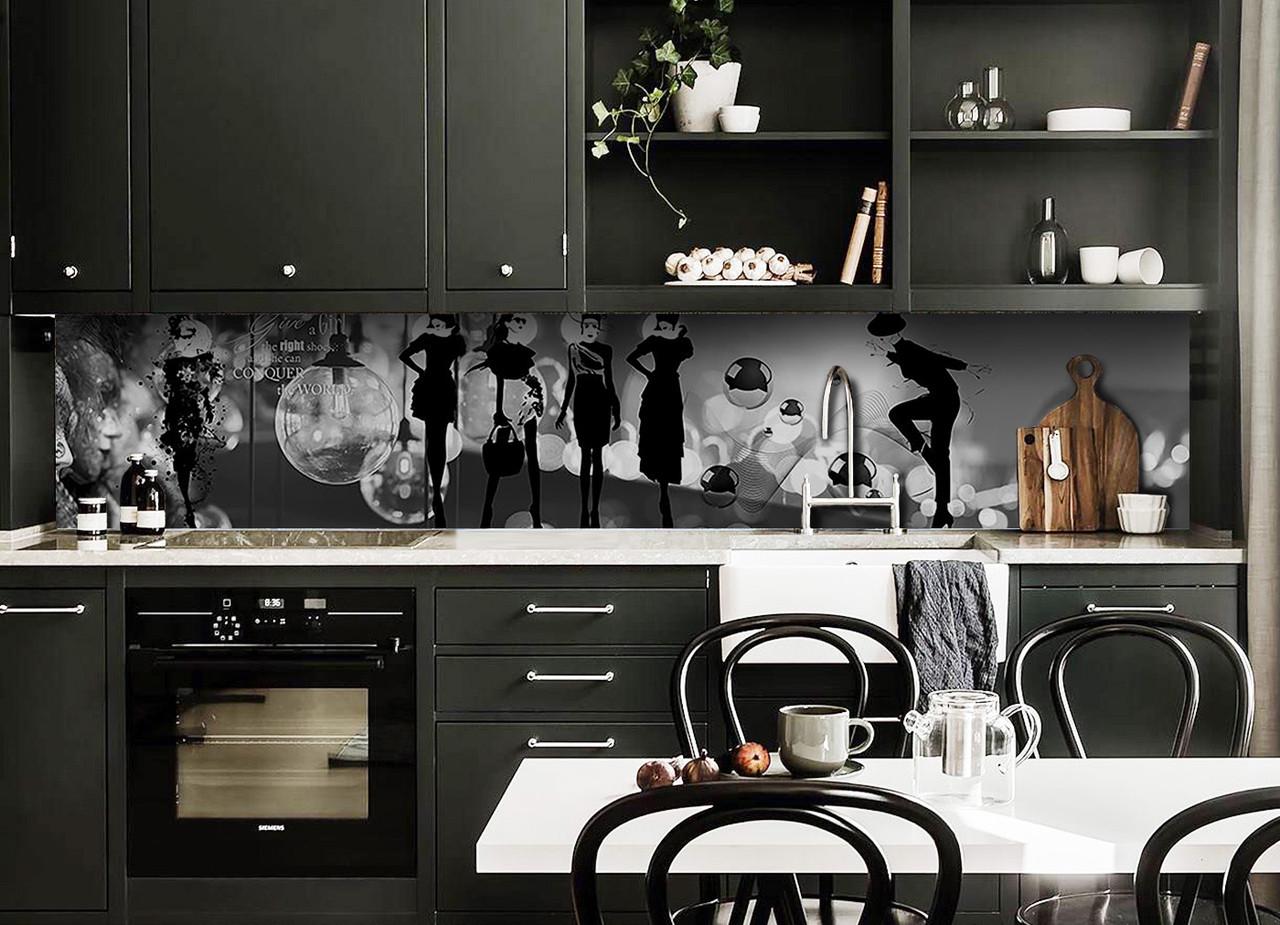 Кухонный фартук Вдохновение из самоклеющейся виниловой пленки 65х250 см Серый