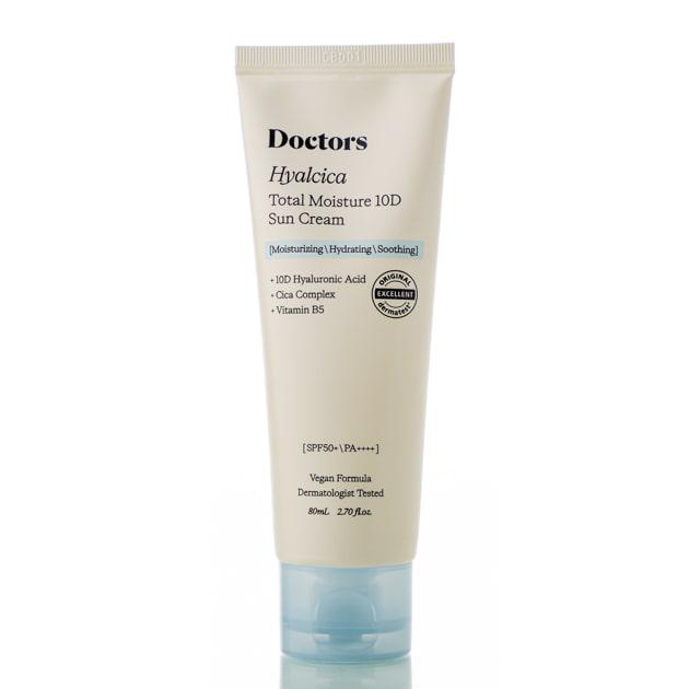 Крем солнцезащитный с 10 формами гиалуроновой кислоты и центеллой Doctors Hyalcica Total Moisture 10 D Sun Cream SPF 50+ /PA++++ 80 мл Крем солнцезащитный с 10 формами гиалуроновой кислоты и центеллой Doctors Hyalcica Total Moisture 10 D Sun Cream SPF 50+ /PA++++ 80 мл