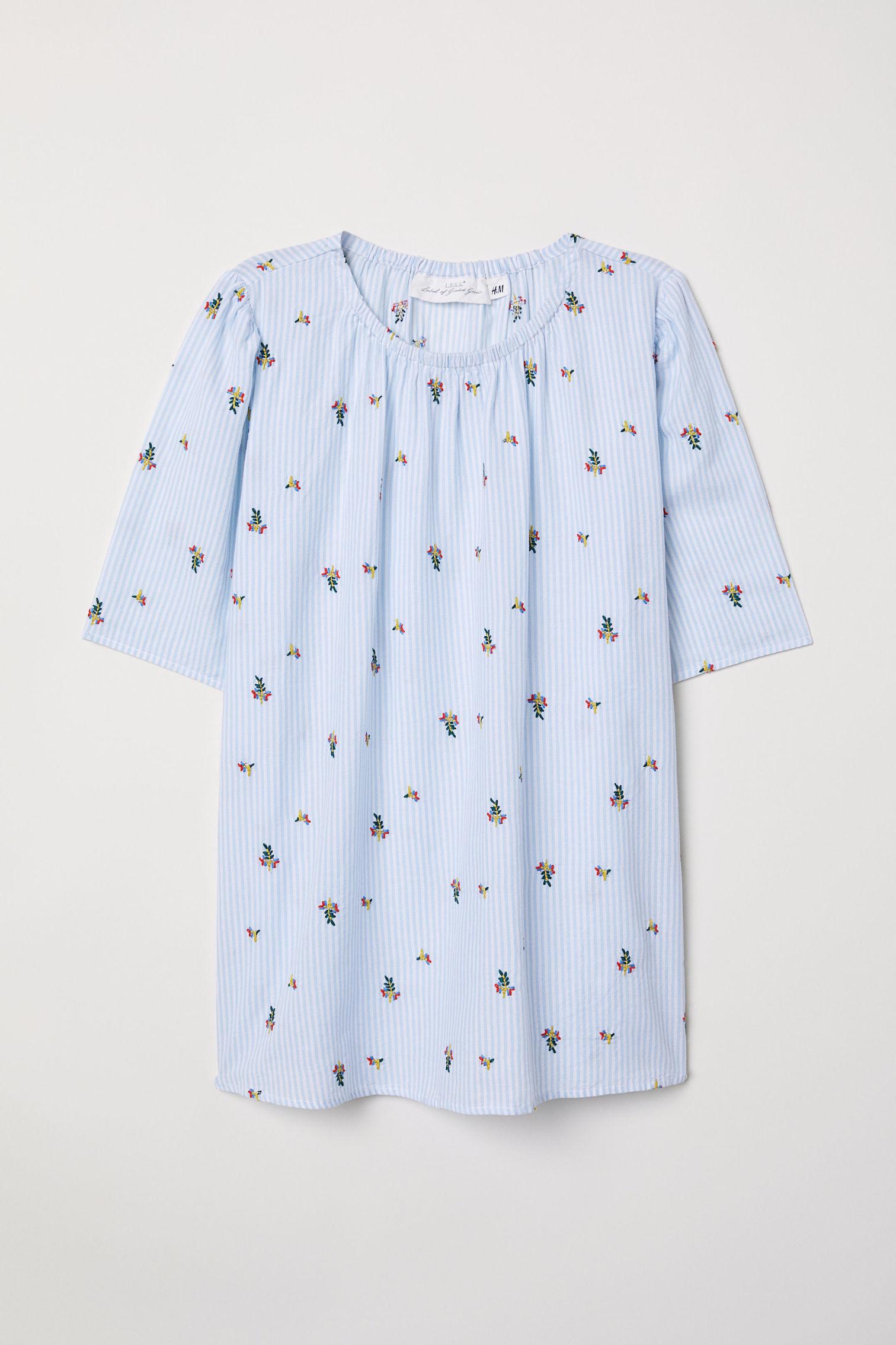 Блуза H&M Полоска р. 32 Бело-голубой (6314678)