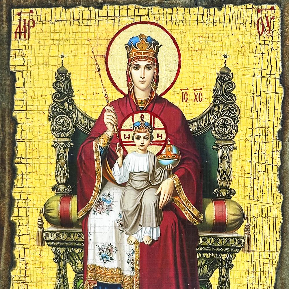 Ікона Богородиця Державна під старовину (3309-1) - фото 2 Ікона Богородиця Державна під старовину (3309-1) - фото 2