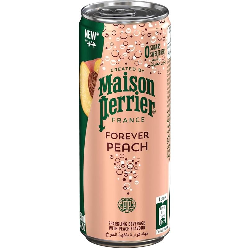 Вода минеральная газированная со вкусом персика Maison Perrier без сахара 10 шт. х 0,25 л