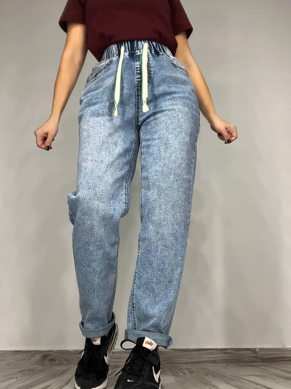 Джинси жіночі Vanver 8083 Mom jeans резинка шнурок на талії стрейчеві банани р. 36 Блакитний (3629) - фото 9 Джинси жіночі Vanver 8083 Mom jeans резинка шнурок на талії стрейчеві банани р. 36 Блакитний (3629) - фото 9