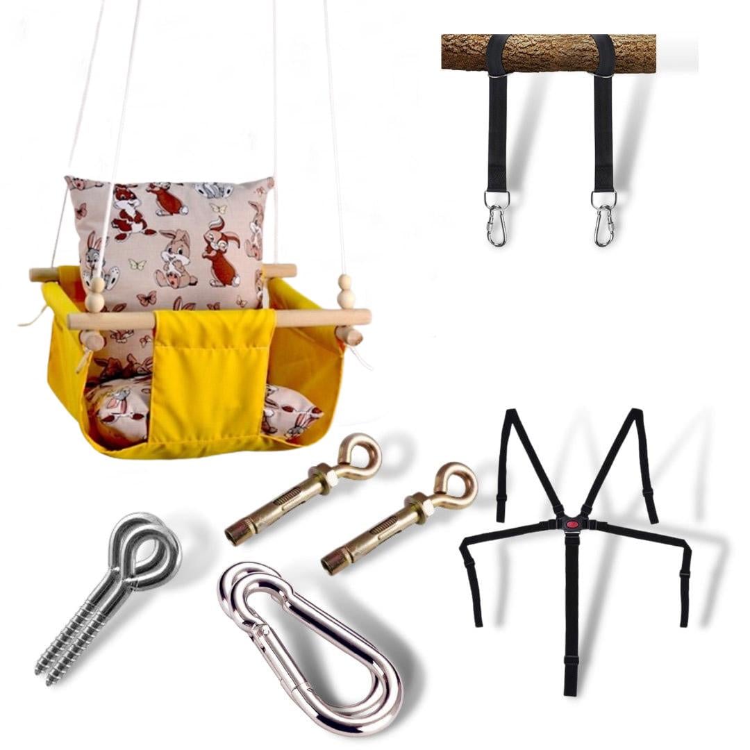 Детская качеля Infancy Зайчики Желтый (9670330) Детская качеля Infancy Зайчики Желтый (9670330)