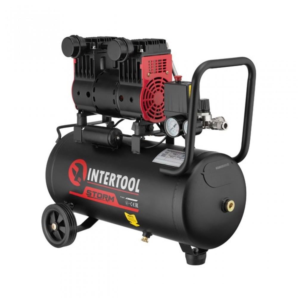 Компресор Intertool PT-0026 безмасляний 24 л 1,1 кВт 220 В 8 атм 160 л/хв 1400 об/хв 2 циліндра (901453) - фото 2