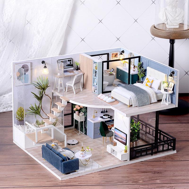 Конструктор Кукольный дом DIY Cute Room L-032-B/C Вилла Уютная жизнь Loft Apartment - фото 4