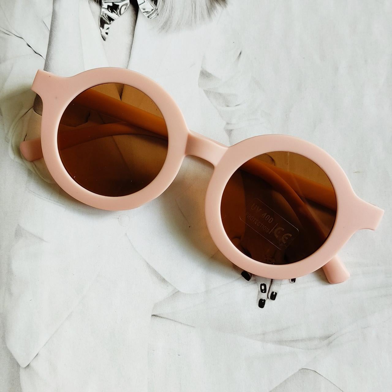 Очки детские круглые Розовый матовый