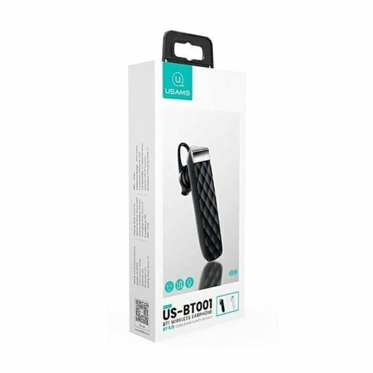 Гарнітура Bluetooth Usams USAMS-BT BT1 Wireless Earphone чорний - фото 2