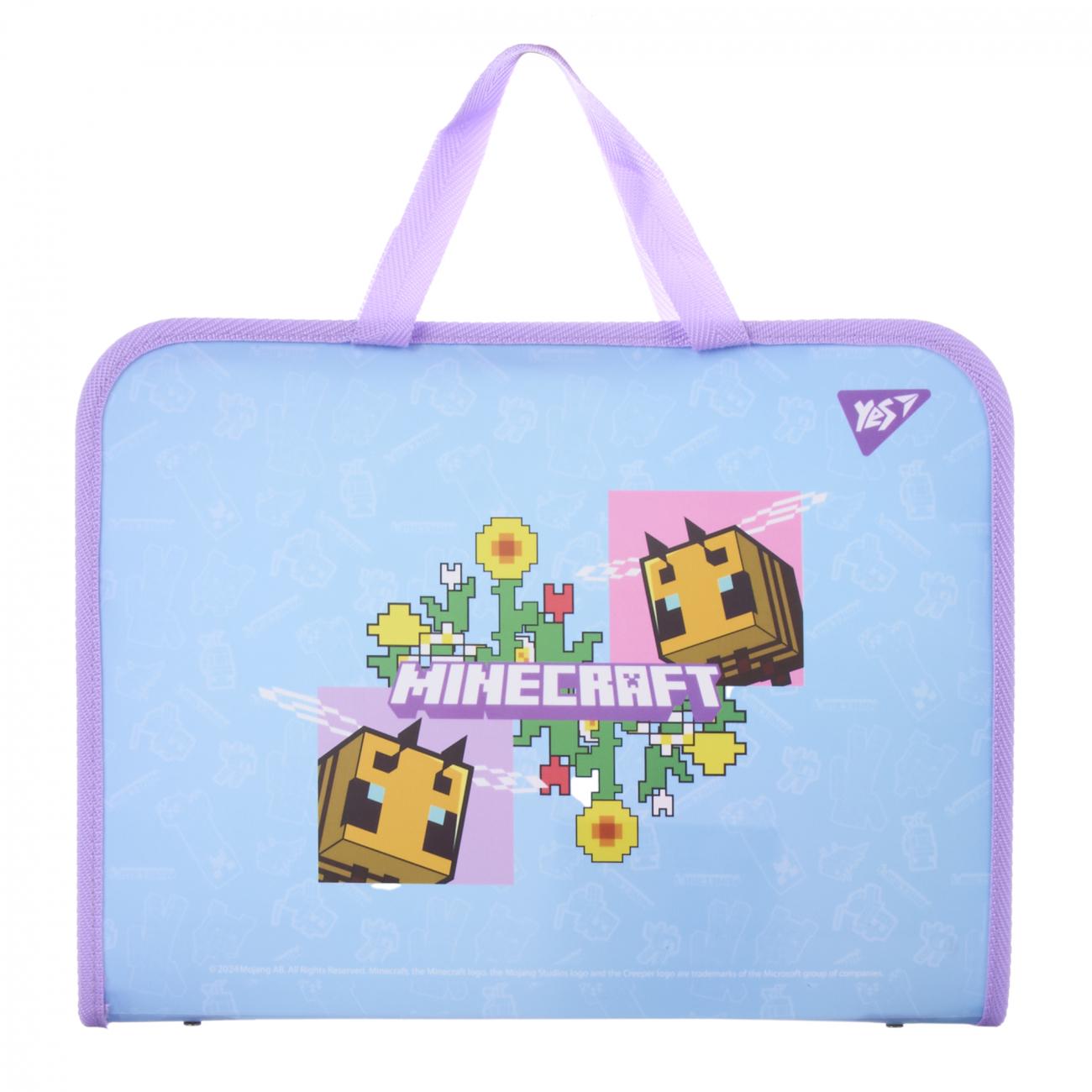Школьный папка-портфель YES FC Minecraft Spring на молнии с тканевыми ручками (492313) - фото 2