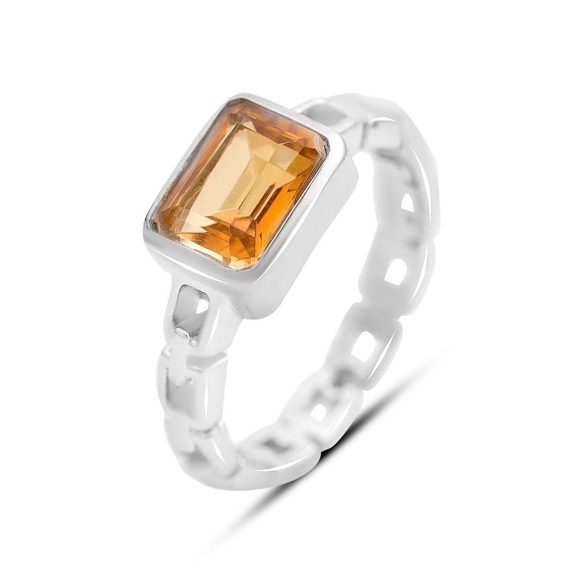 Кольцо серебряное Tiva с натуральным золотым кварцем 1,725 ct 4,05 г р. 18 (2165804)