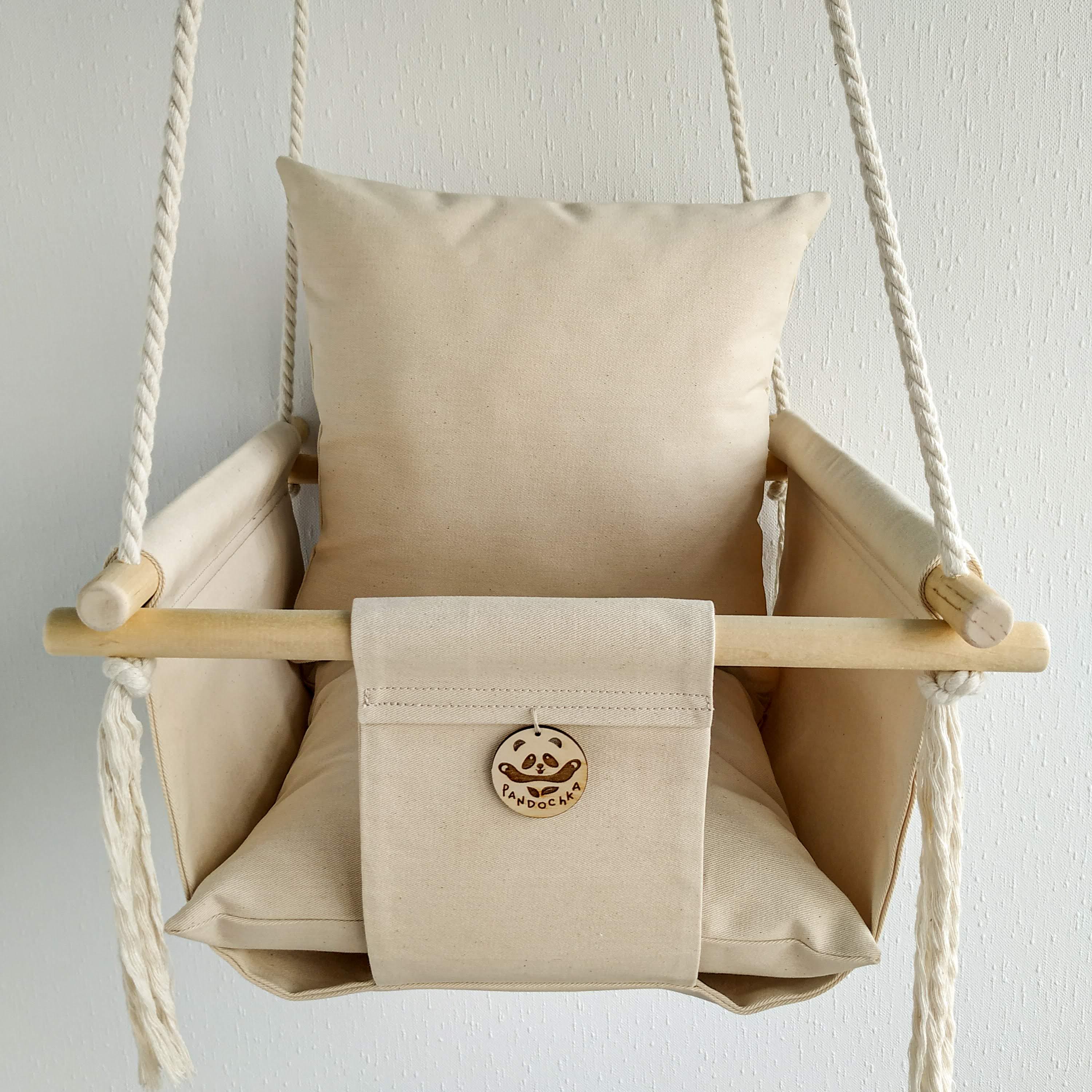 Тканинна дитяча гойдалка 40х40 см Бежевий (14850386-De)