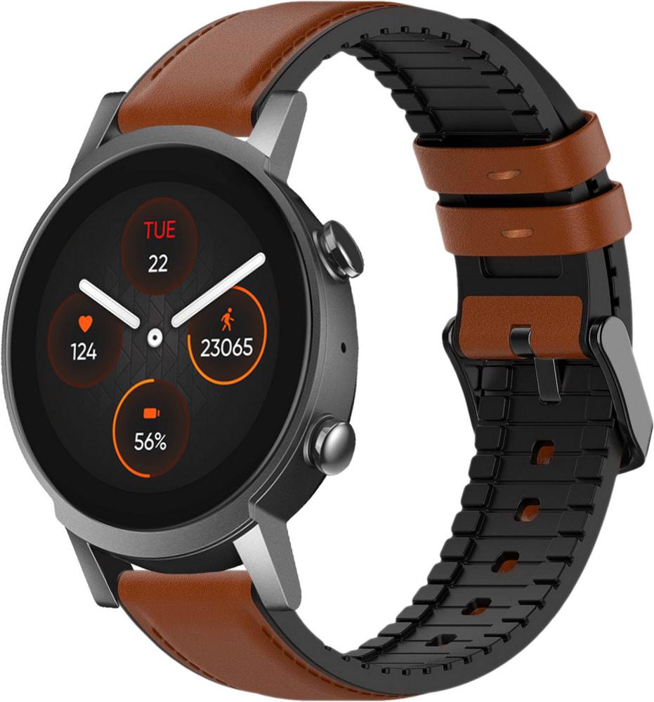 Ремешок кожаный Tamyx для Mobvoi TicWatch E3 Brown (31604-30)