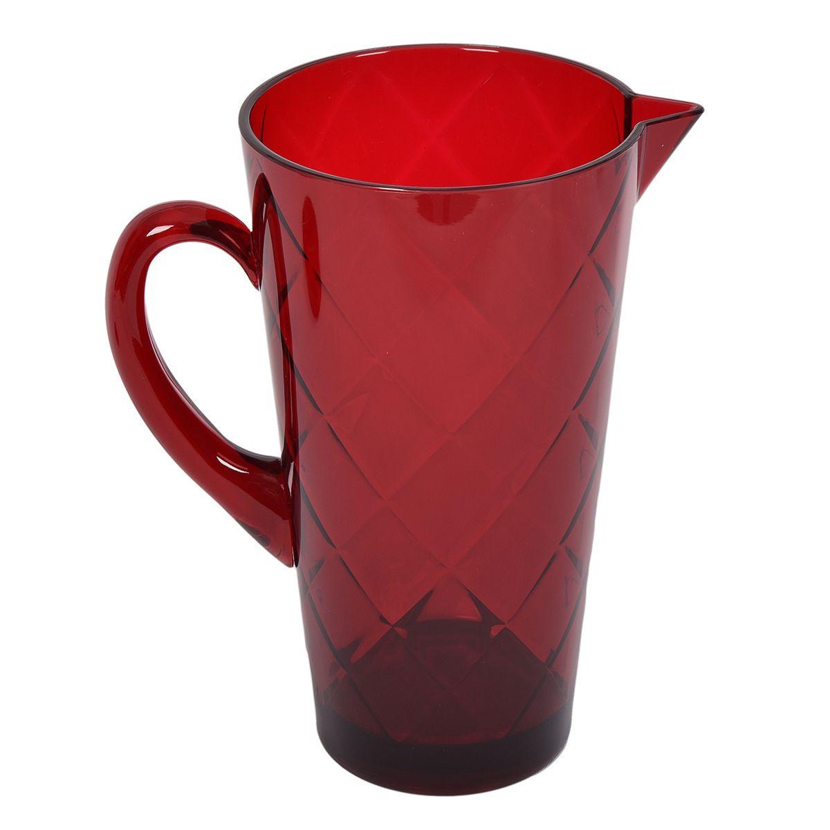 Кувшин с ручкой Certified International Алмазные грани из акрилового стекла 2,1 л Красный (20442) - фото 2 Кувшин с ручкой Certified International Алмазные грани из акрилового стекла 2,1 л Красный (20442) - фото 2