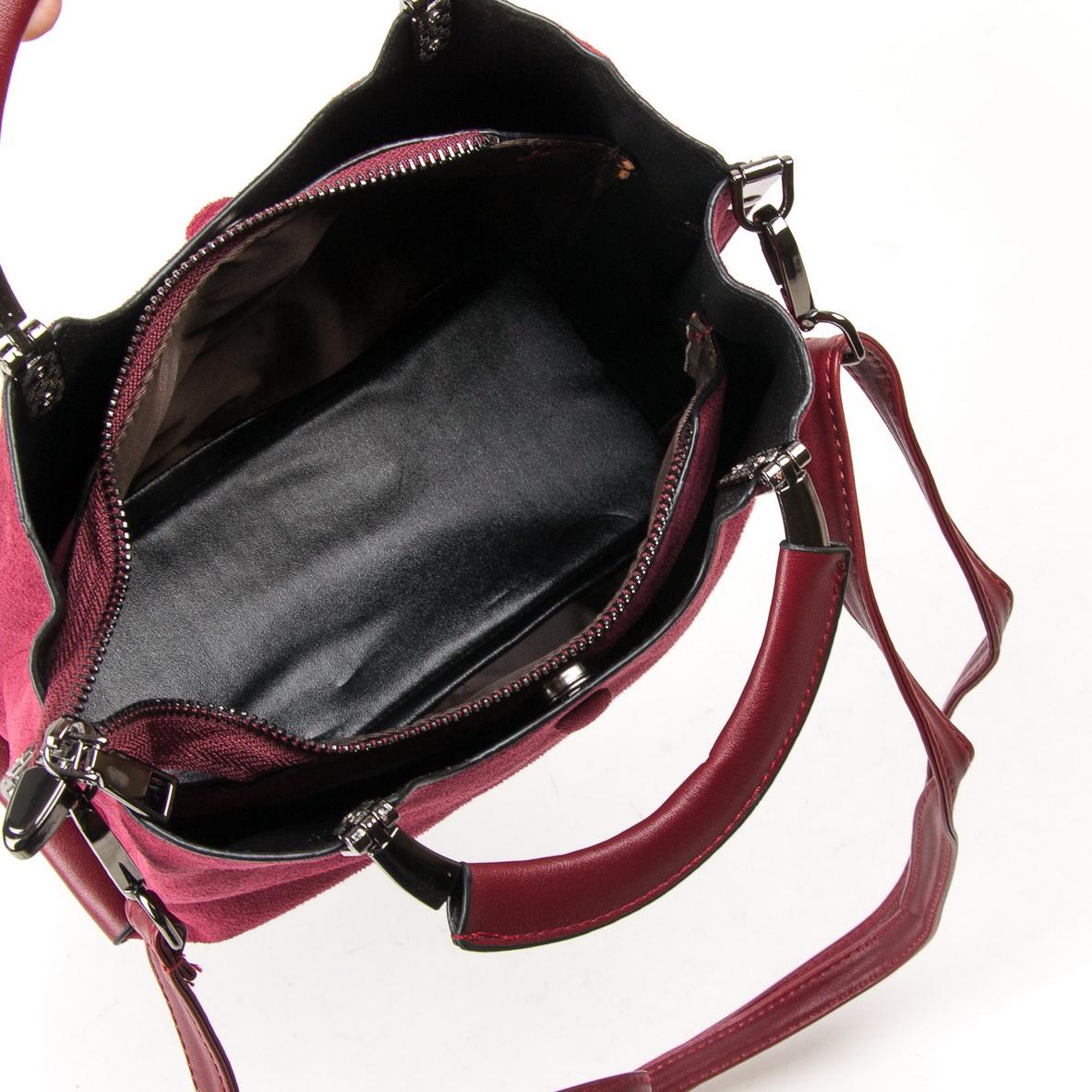 Женская модельная сумка из замша Fashion 3807 Бордовый - фото 4