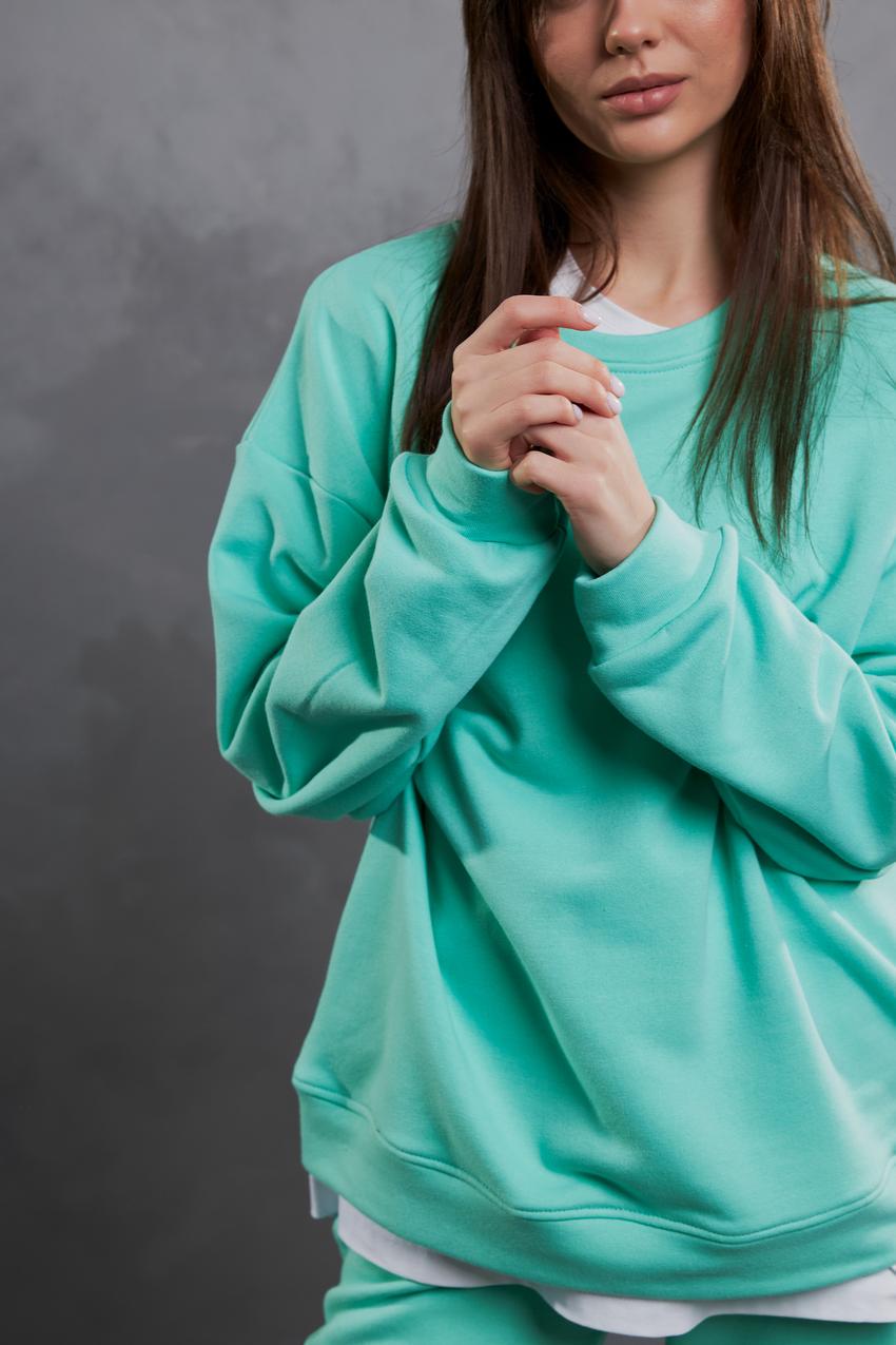 Спортивный костюм женский М123 со свитшотом и джогерами 3х-петля XS Минт (538-1-66) - фото 4 Спортивный костюм женский М123 со свитшотом и джогерами 3х-петля XS Минт (538-1-66) - фото 4