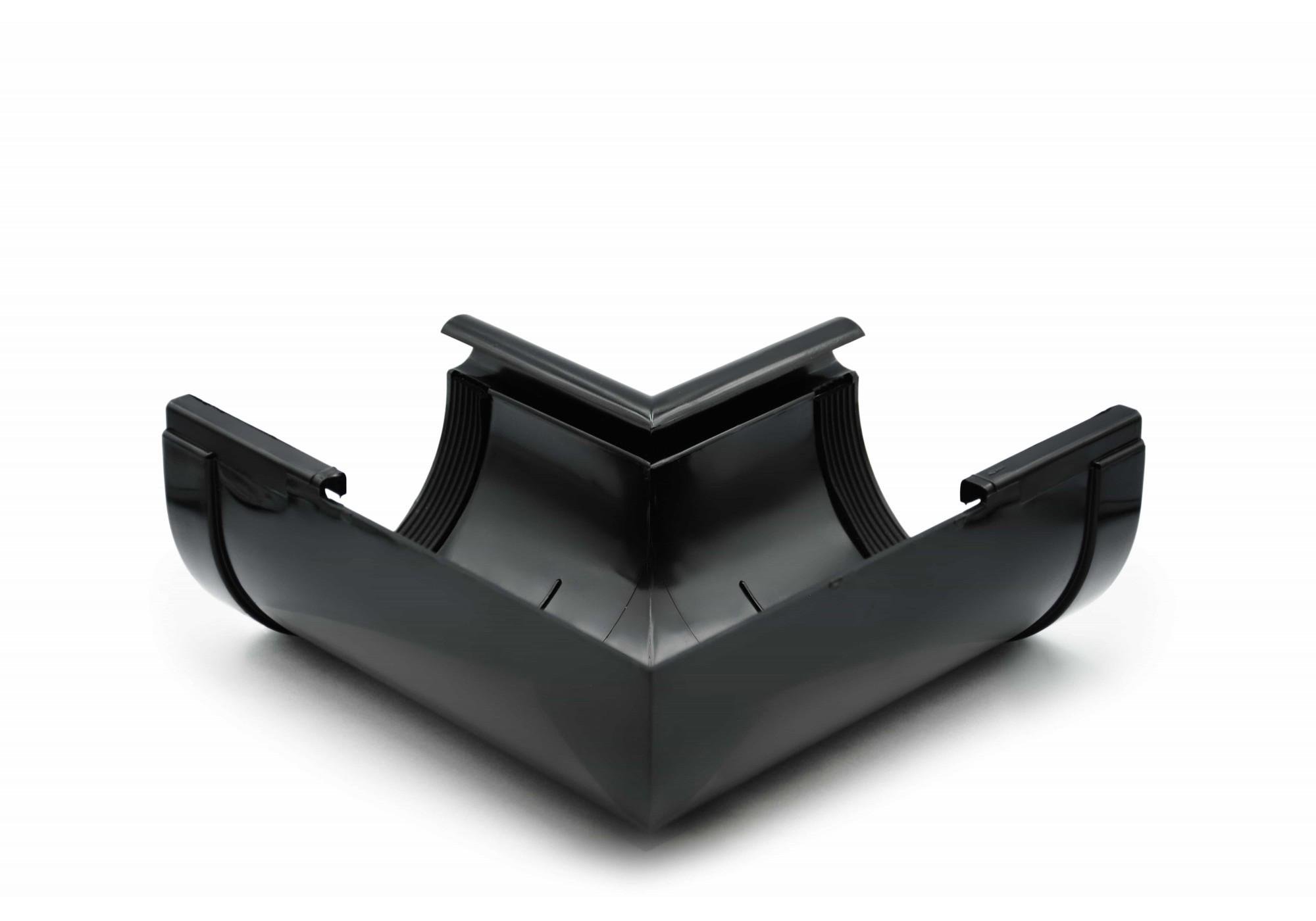 Угол желоба внутренний RAINWAY 130 система 90° Черный - фото 1