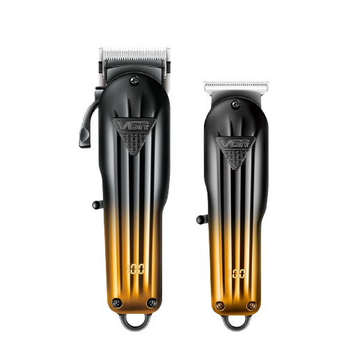 Набор для стрижки VGR V-646 машинка/триммер и 10 насадок 2000 mAh Yellow (9117)