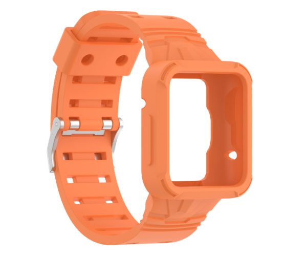 Ремешок силиконовый с чехлом для смарт-часов Poco Watch Оранжевый