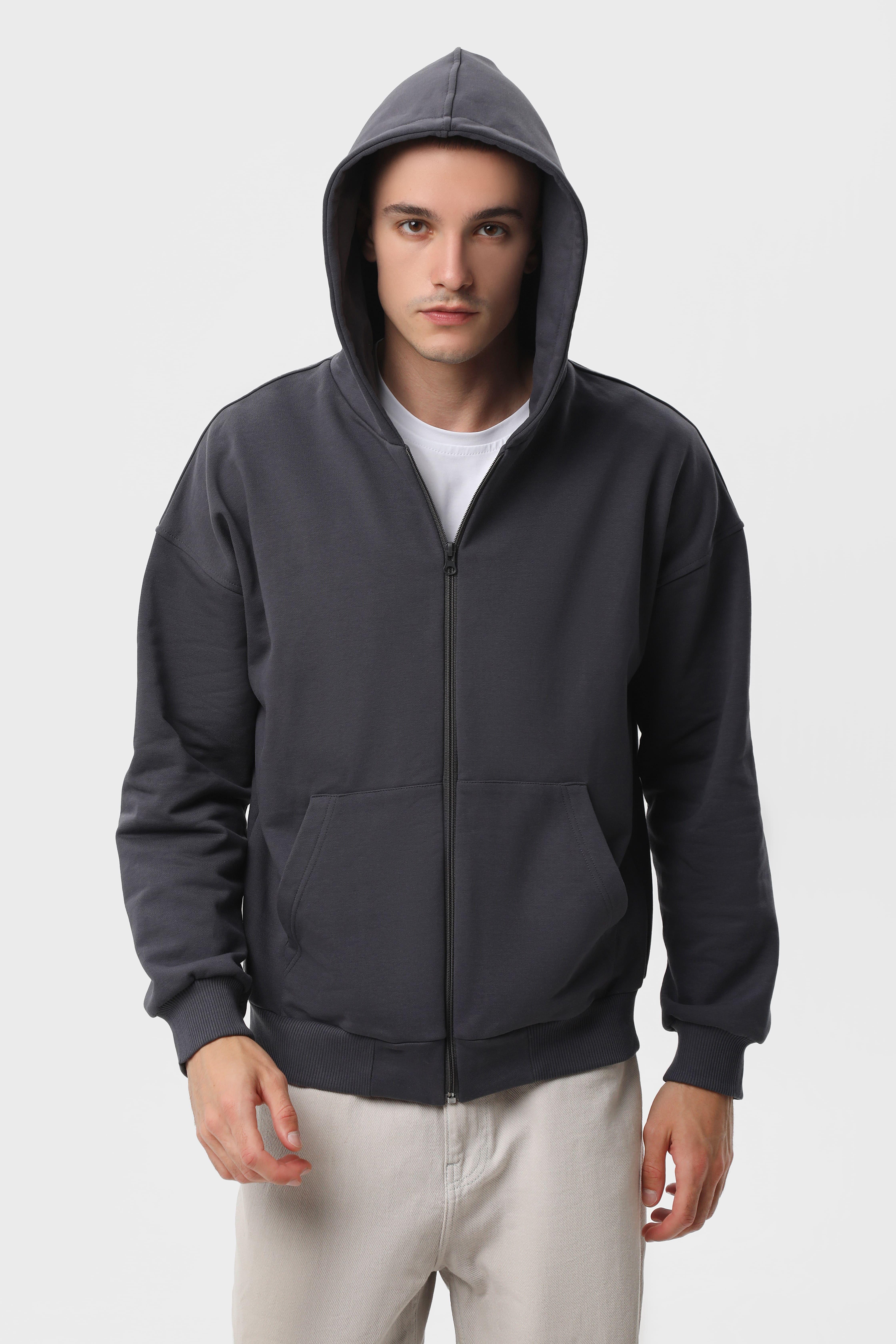 Худи на замке RAY LOSE U0409 UNISEX M Темно-серый - фото 3 Худи на замке RAY LOSE U0409 UNISEX M Темно-серый - фото 3