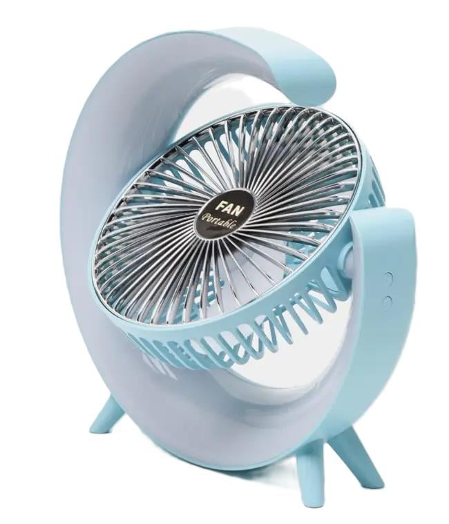 Вентилятор настольный с поворотом 180° и RGB подсветкой Blue (625400)