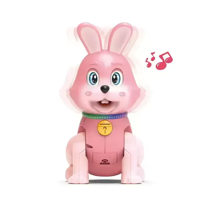 Интерактивная игрушка Страна игрушек Зайчонок из пластика 14х9,5х19 см Розовый (150-98-PL-724-15PN) - фото 2 Интерактивная игрушка Страна игрушек Зайчонок из пластика 14х9,5х19 см Розовый (150-98-PL-724-15PN) - фото 2