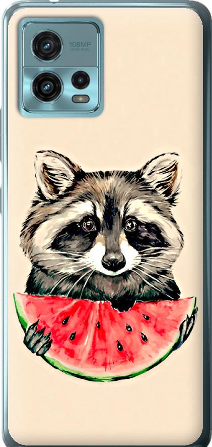 Чехол на Motorola G72 Енотик с арбузом (4605u-2859-42517)