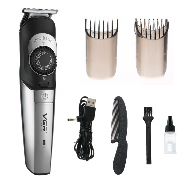 Акумуляторна машинка для стрижки волосся VGR V-088 Чорний (MD14722)