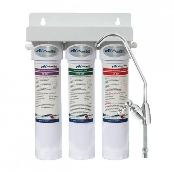 Фильтр трехступенчатый FP-3FF-UF с краном быстросъемными картриджами и ультрафильтрационной мембраной (104-139)